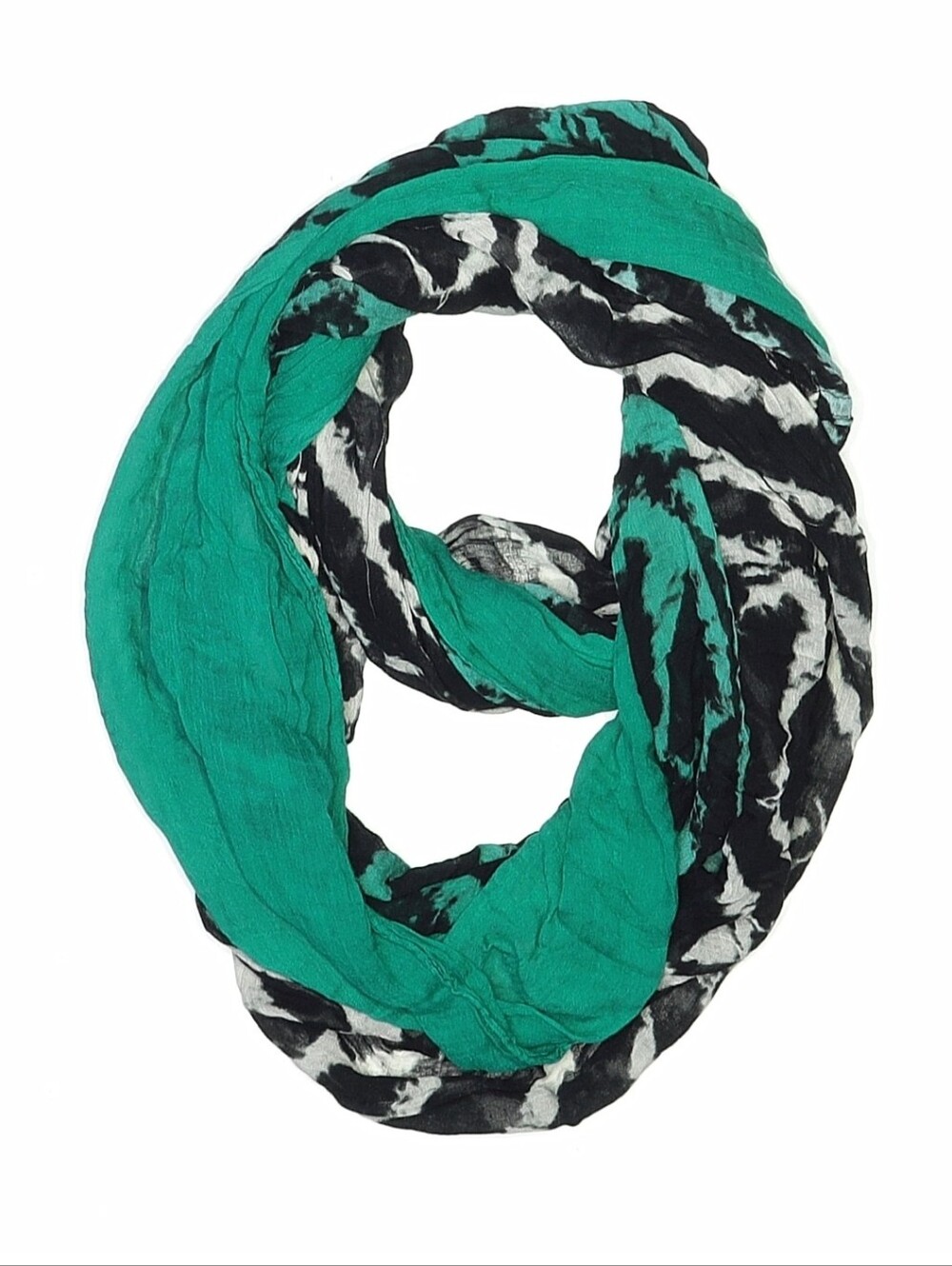 Calvin Klein Zebra Ombre Infinity Scatf-Wrap Turquoise, White & Black Patterned